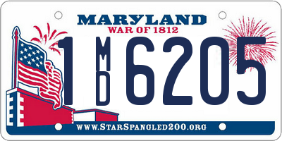 MD license plate 1MD6205