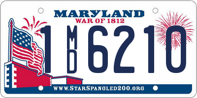 MD license plate 1MD6210