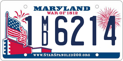 MD license plate 1MD6214