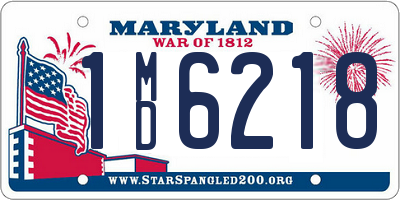 MD license plate 1MD6218