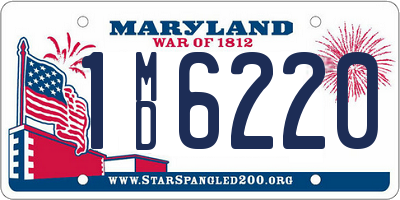 MD license plate 1MD6220