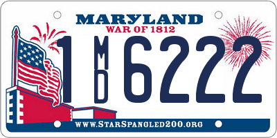 MD license plate 1MD6222