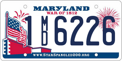 MD license plate 1MD6226