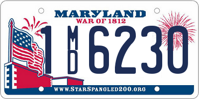 MD license plate 1MD6230