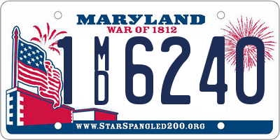 MD license plate 1MD6240