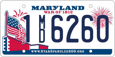 MD license plate 1MD6260