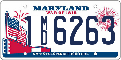 MD license plate 1MD6263