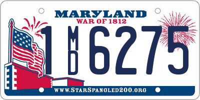 MD license plate 1MD6275