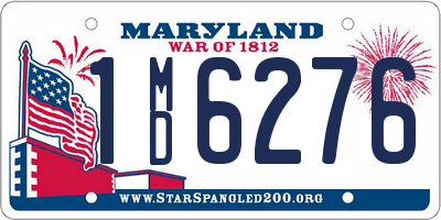 MD license plate 1MD6276