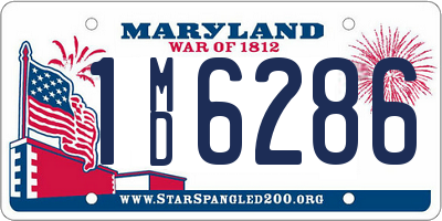 MD license plate 1MD6286