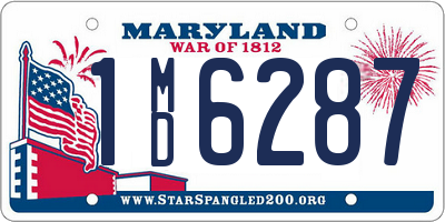 MD license plate 1MD6287