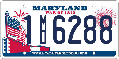 MD license plate 1MD6288