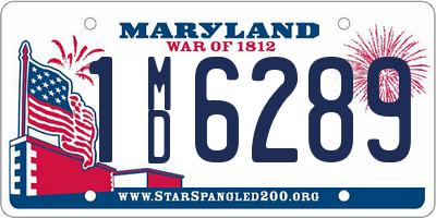 MD license plate 1MD6289