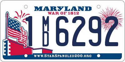 MD license plate 1MD6292