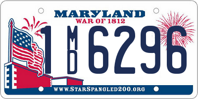 MD license plate 1MD6296