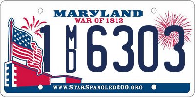 MD license plate 1MD6303