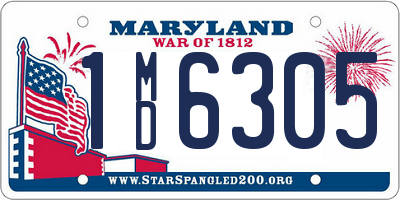 MD license plate 1MD6305