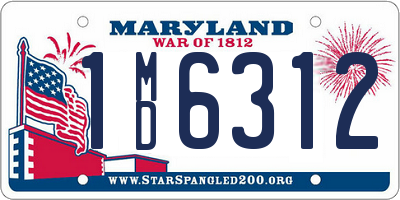 MD license plate 1MD6312