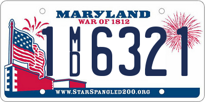 MD license plate 1MD6321