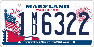 MD license plate 1MD6322