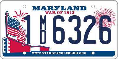 MD license plate 1MD6326