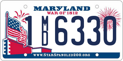 MD license plate 1MD6330