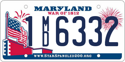 MD license plate 1MD6332