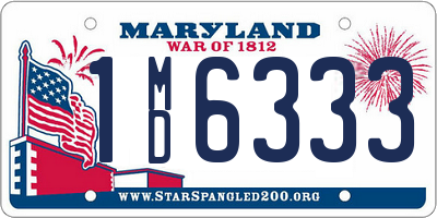 MD license plate 1MD6333