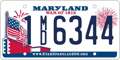 MD license plate 1MD6344