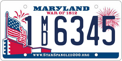 MD license plate 1MD6345