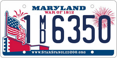 MD license plate 1MD6350