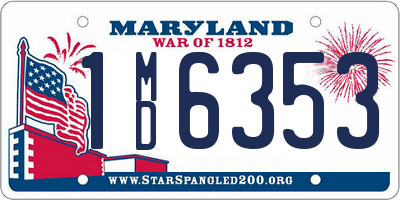 MD license plate 1MD6353