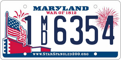 MD license plate 1MD6354