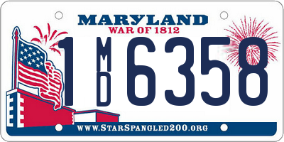 MD license plate 1MD6358