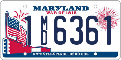 MD license plate 1MD6361