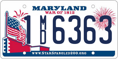 MD license plate 1MD6363