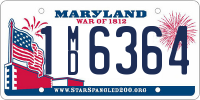 MD license plate 1MD6364