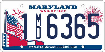 MD license plate 1MD6365