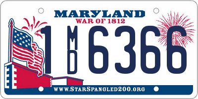 MD license plate 1MD6366