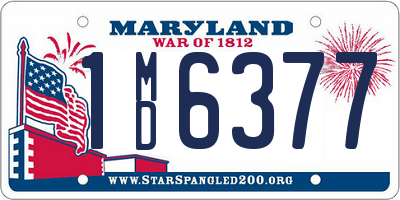 MD license plate 1MD6377