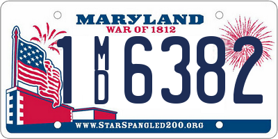 MD license plate 1MD6382