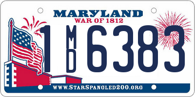 MD license plate 1MD6383