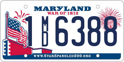 MD license plate 1MD6388