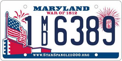 MD license plate 1MD6389