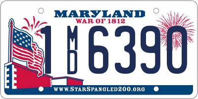 MD license plate 1MD6390