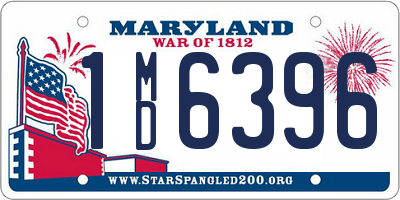 MD license plate 1MD6396