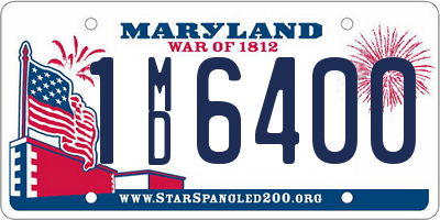 MD license plate 1MD6400