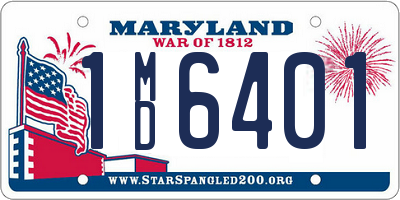 MD license plate 1MD6401