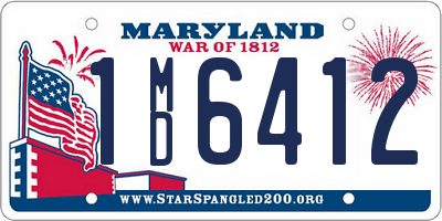 MD license plate 1MD6412