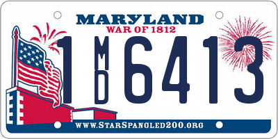 MD license plate 1MD6413